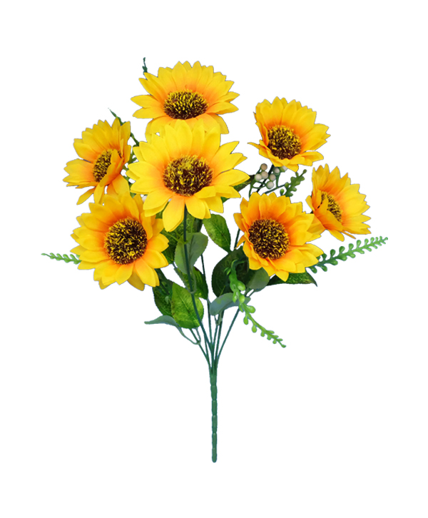 Sunflower Bush X7 – L40cm (HG8104-7) – SunEnergy Floral